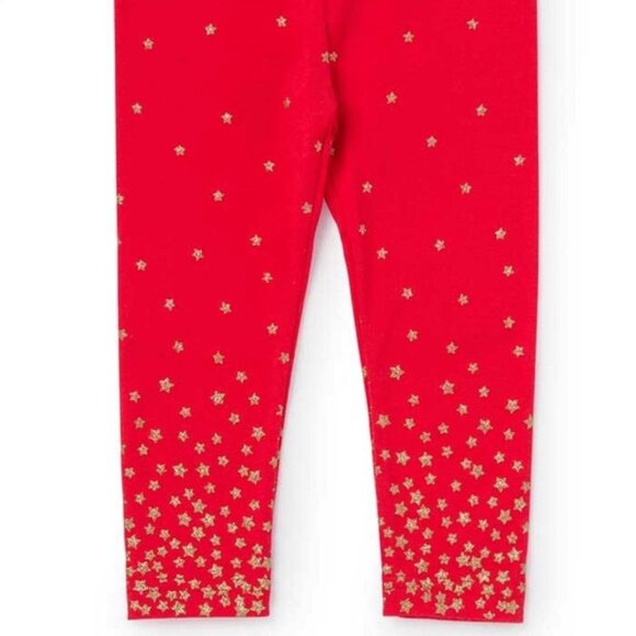 Matilda Jane Light Me Up Leggings Girls Size 4 Make Believe red Gold Stars Pull - Picture 3 of 5